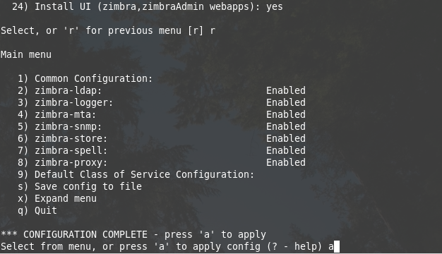 Saving configuration перевод