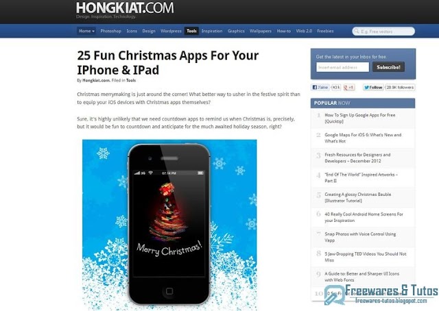 Le site du jour : 25 applications pour iPhone et iPad sur le thème de Noël