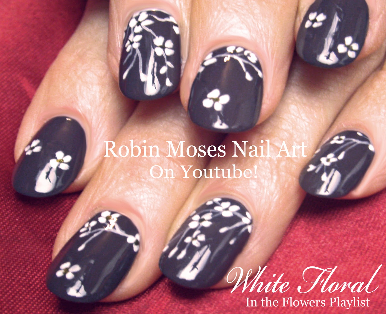 Nail Art by Robin Moses Vintage Grey Nails. Black White and Gray mix