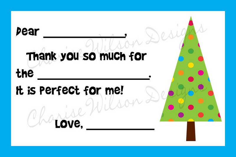 Charise Wilson Designs: Christmas Fill in the Blank Thank You Notes for ...