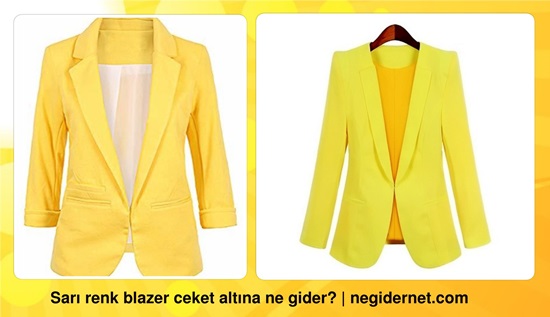 Bayan Sari Renk Blazer Ceket Altina Ne Giyilir Ne Gider Ne Giyilir Giyim Kombin