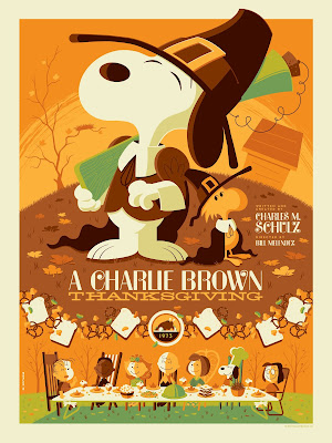 Dark Hall Mansion - “A Charlie Brown Thanksgiving” Standard Edition Screen Print by Tom Whalen