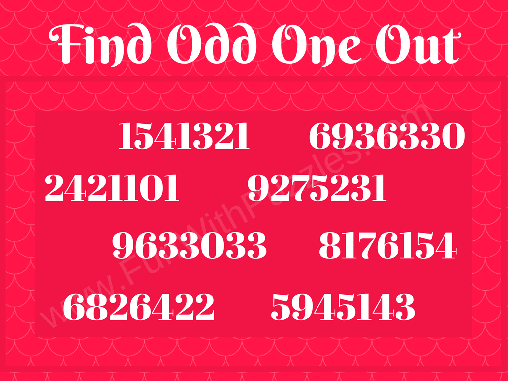 Tough Odd One Out Number Puzzles for AdultsFun With Puzzles