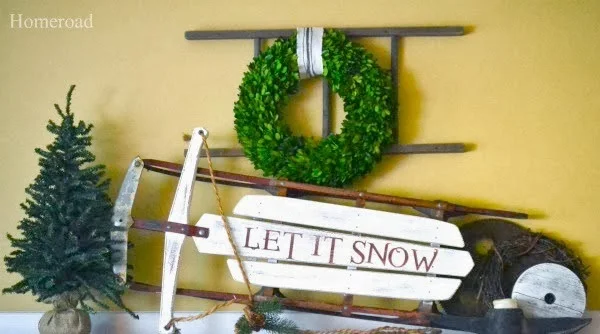 Vintage sled mantel www.homeroad.net