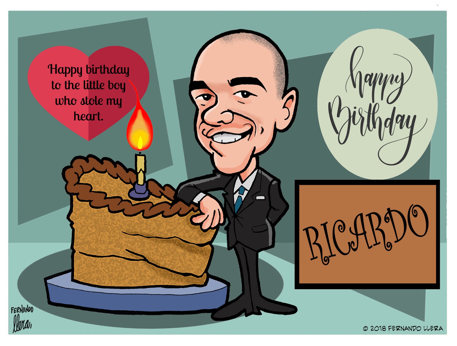 FERNANDO LLERA ‘TOONS: My son Ricardo’s birthday! Always, a very