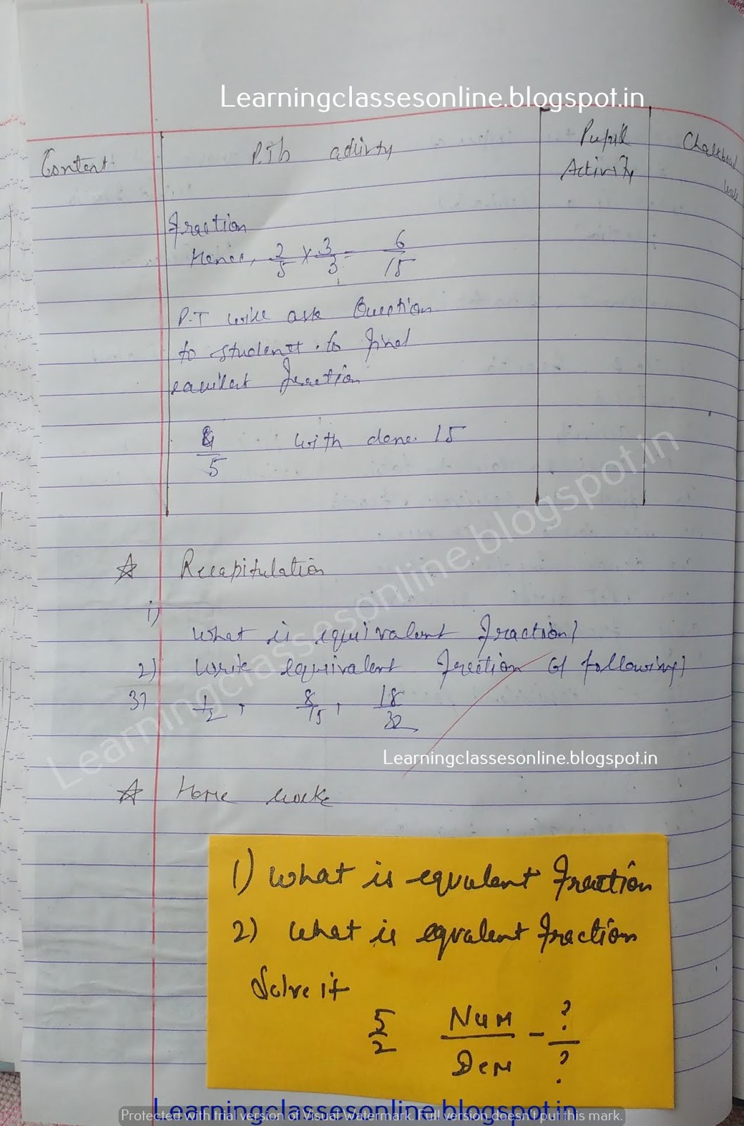 Lesson Plan Model For Maths, Lesson Plan For Maths In B Ed,