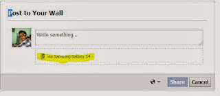 updating Facebook status via samsung galaxy s4