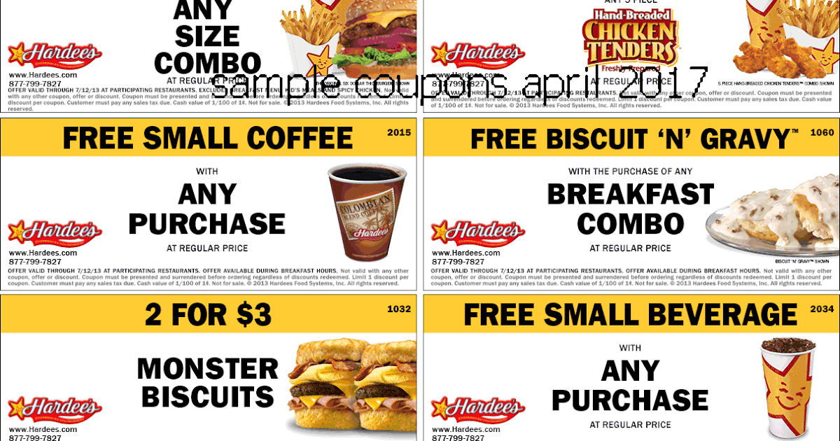 Breakfast Current Printable Hardees Coupons