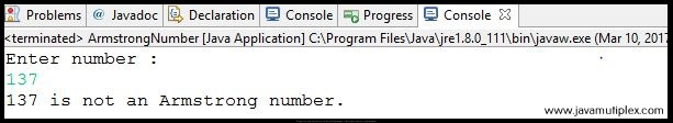 How to check whether given number is Armstrong or not in Java?