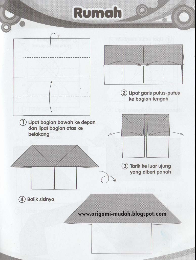 Cara Mudah Membuat Origami Rumah