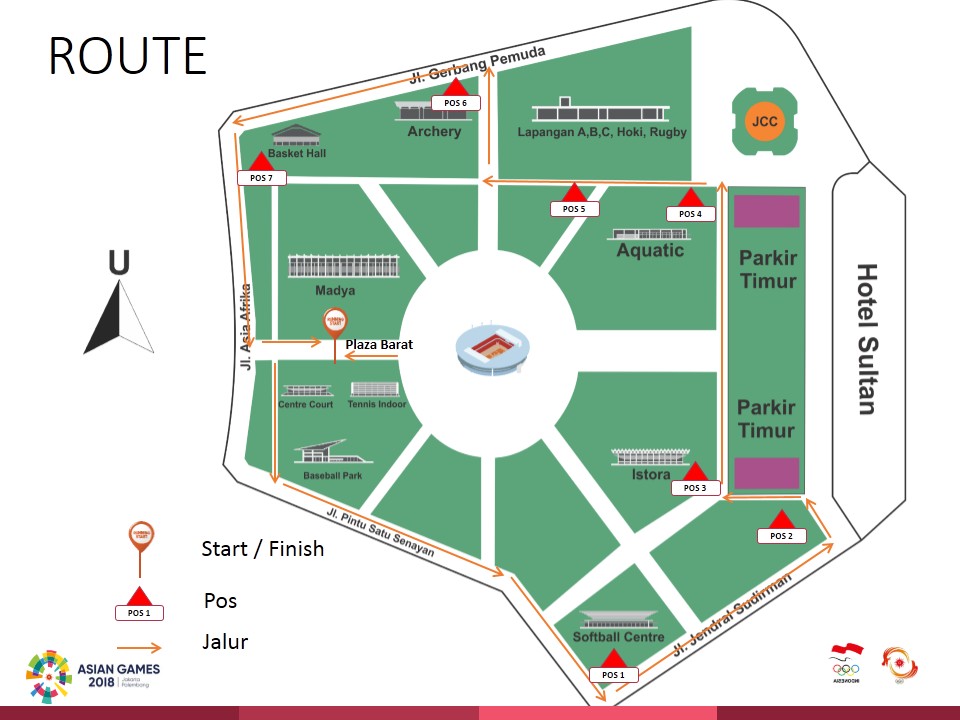 🔍 Map Asian Games Fun Run • 2018 Route Asian Games Fun Run • 2018