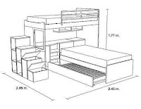 Planos y medidas para literas, camas dobles o cuchetas para niños