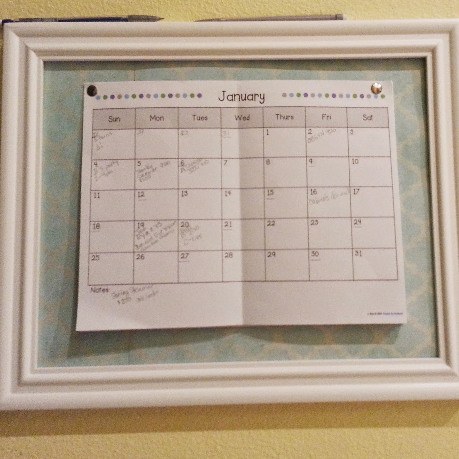 A Splash of Life: January Calendar Printable!