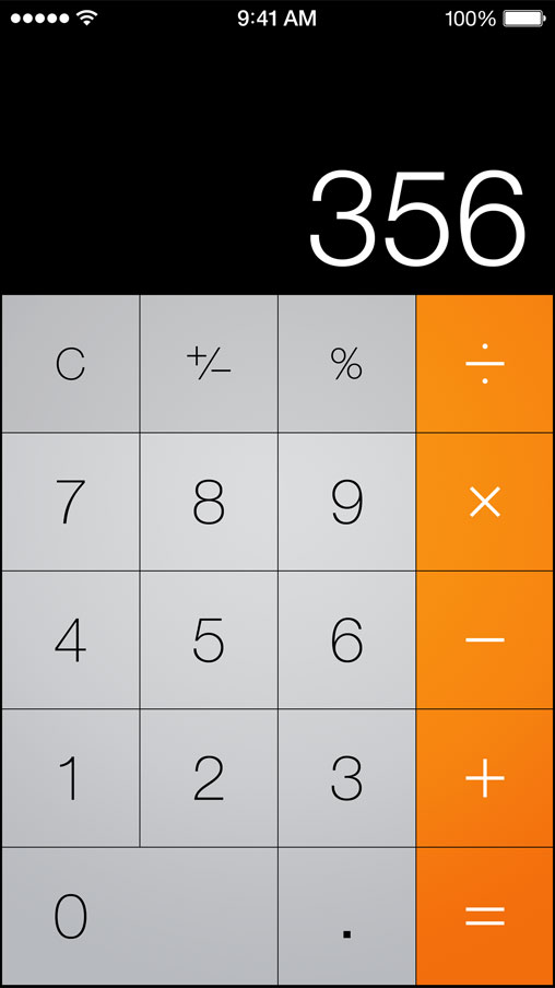 iOS 7 Compass, Calculator, Clock