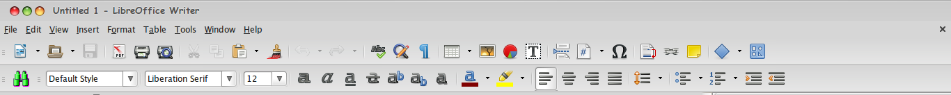 New Toolbar in Libre Office 4.4