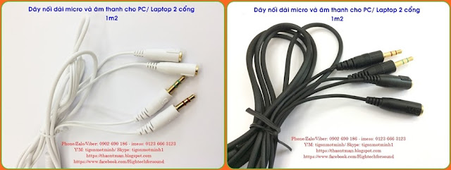 Jack chuyển 2.5, 3.5, 6.3 và dây cáp nối dài cho tai nghe, loa