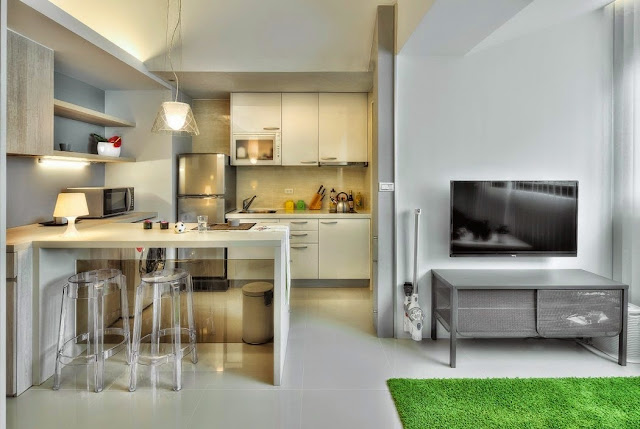 Kitnet ou Quitinete decorada 32m²: perfeição de mini apartamento. Blog Achados de Decoração