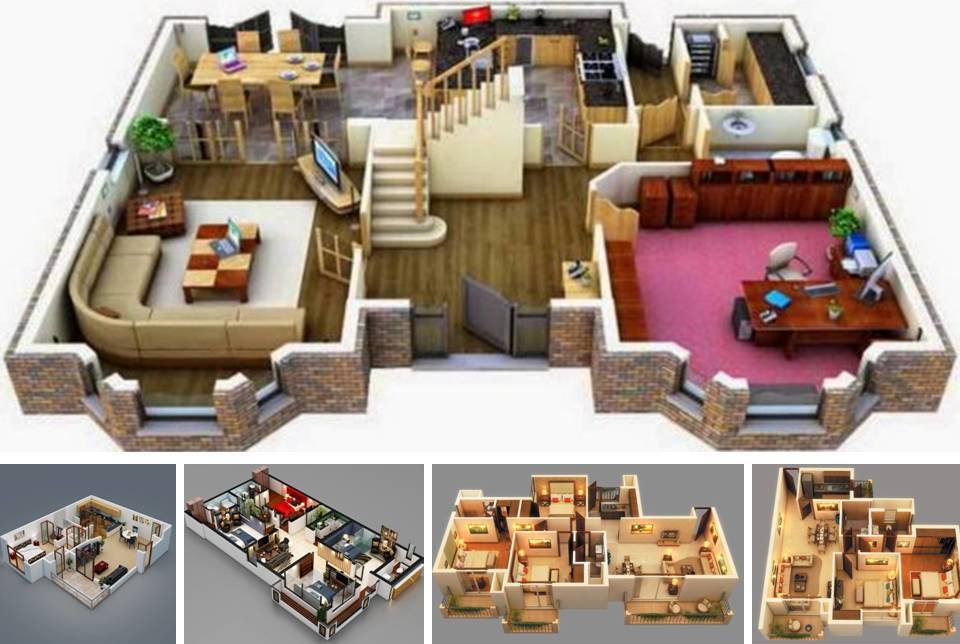 20 Stylish Modern Home 3D Floor Plans Decor Units