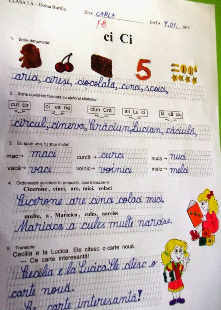 CLASA NOASTR?: Grupul de litere " CI
