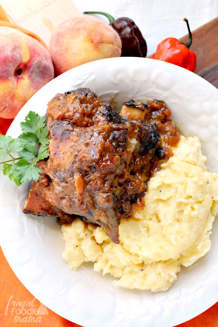 These sweet & spicy Slow Cooker Peach Habanero Short Ribs are the perfect fall comfort food & would make a tasty addition to that game day menu.