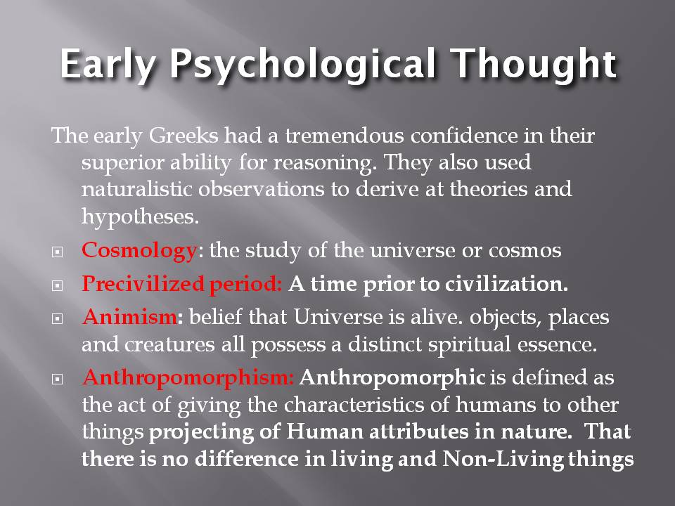 Early Psychological ThoughtGreek Philosophers Health with Hamdani