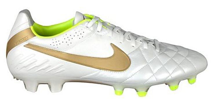 White and gold nike tiempo sales