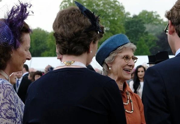 Princess Eugenie wore PALMER HARDING April button through striped dress. Prince William, The Duchess of Gloucester, Princess Alexandra