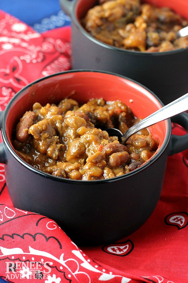 Slow Cooker Cowboy Baked Beans Renee's Kitchen Adventures
