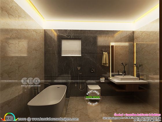 Modern bathroom interiors in Kerala