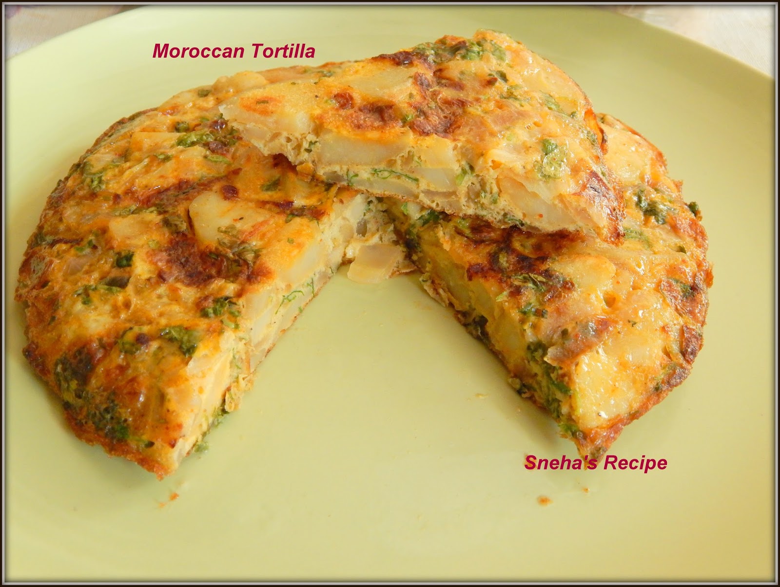 Moroccan Tortilla / Tortilla Omelette Sneha's Recipe