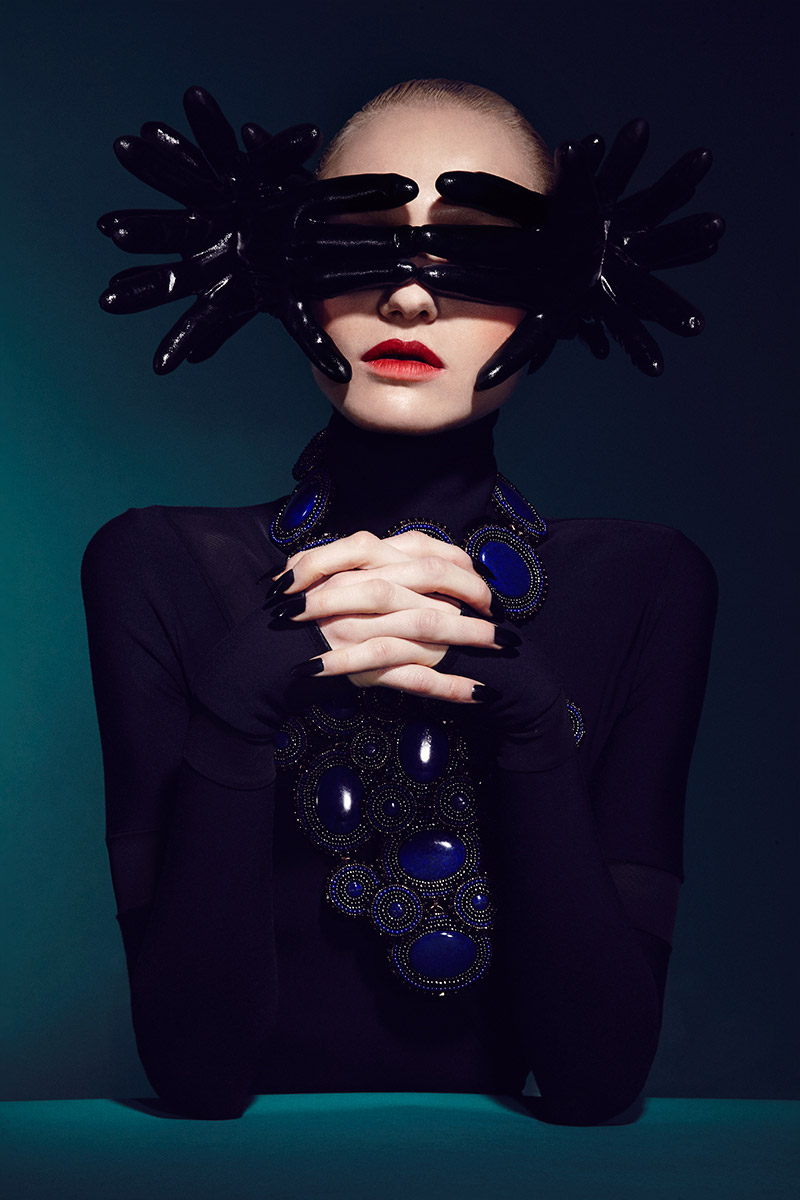 Futuristic Alien Avant Garde Black Glove Edgy Makeup Beauty Editorial ...