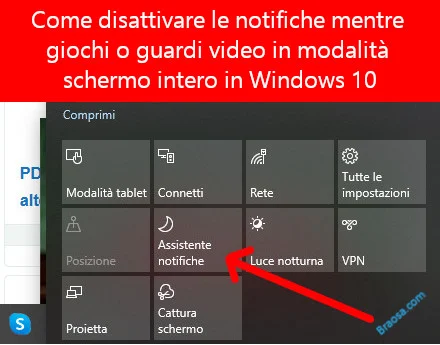 Come disattivare le notifiche mentre giochi o guardi video in modalità schermo intero in Windows 10