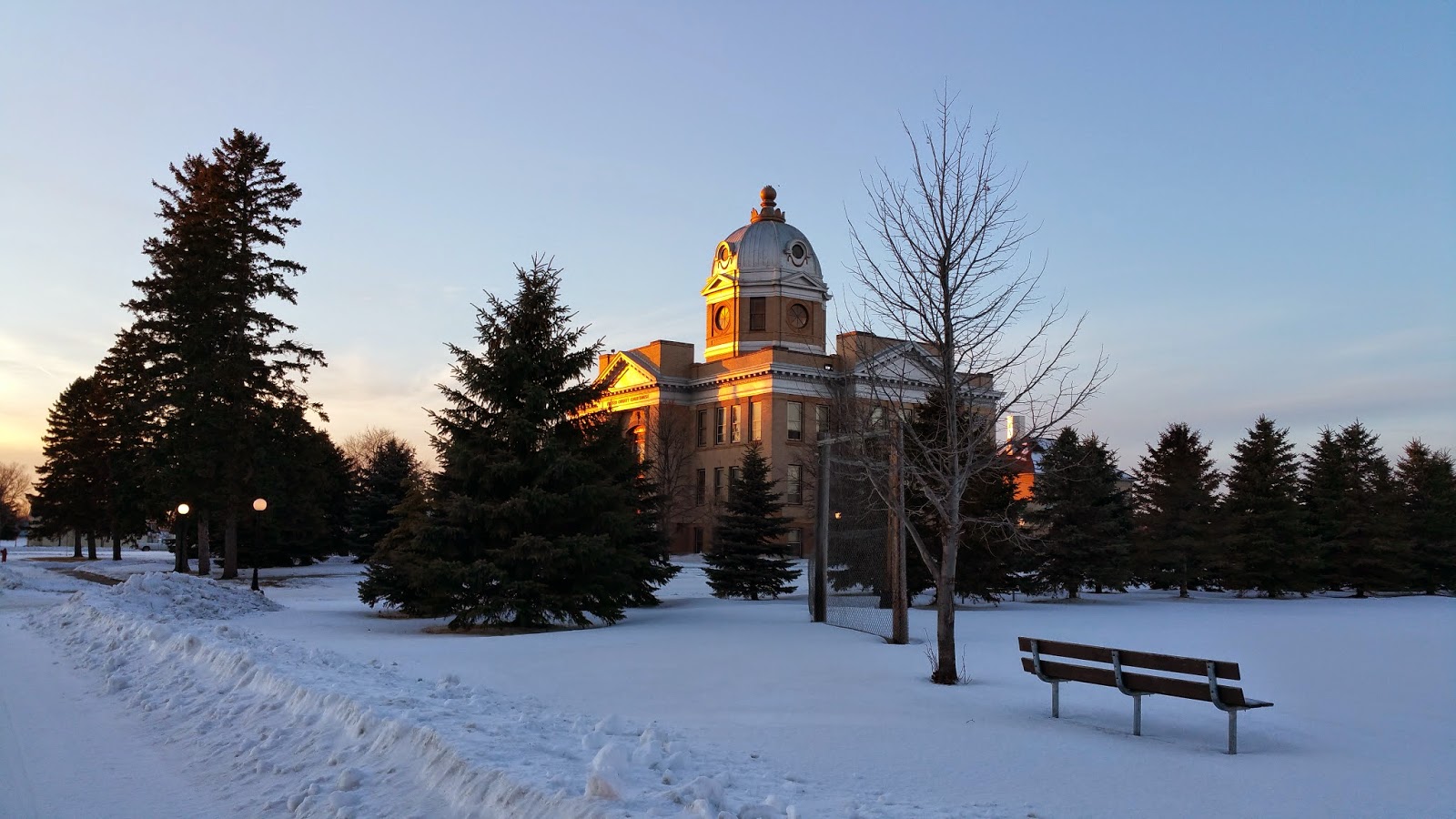 Carrington, North Dakota Glowing Courthouse