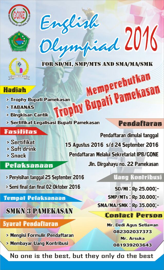 Gone: Brosur English Olympiad 2016