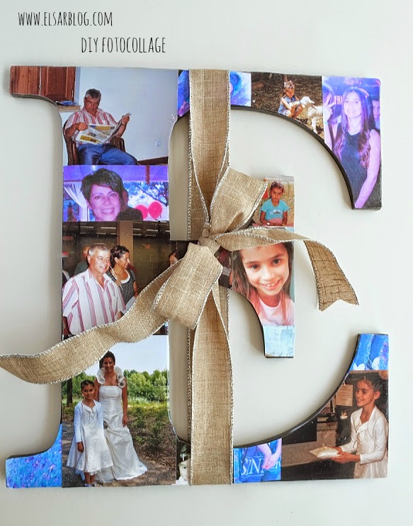 Fotocollage, houten letters - Diy