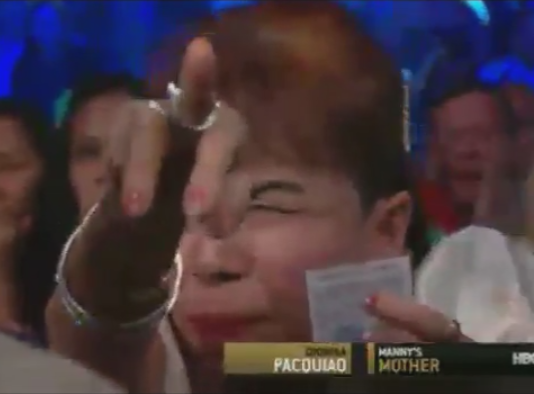 Mommy D at Pacquiao-Bradley 2 fight