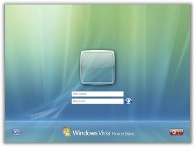 Pantala de inicio de sesión en Windows Vista