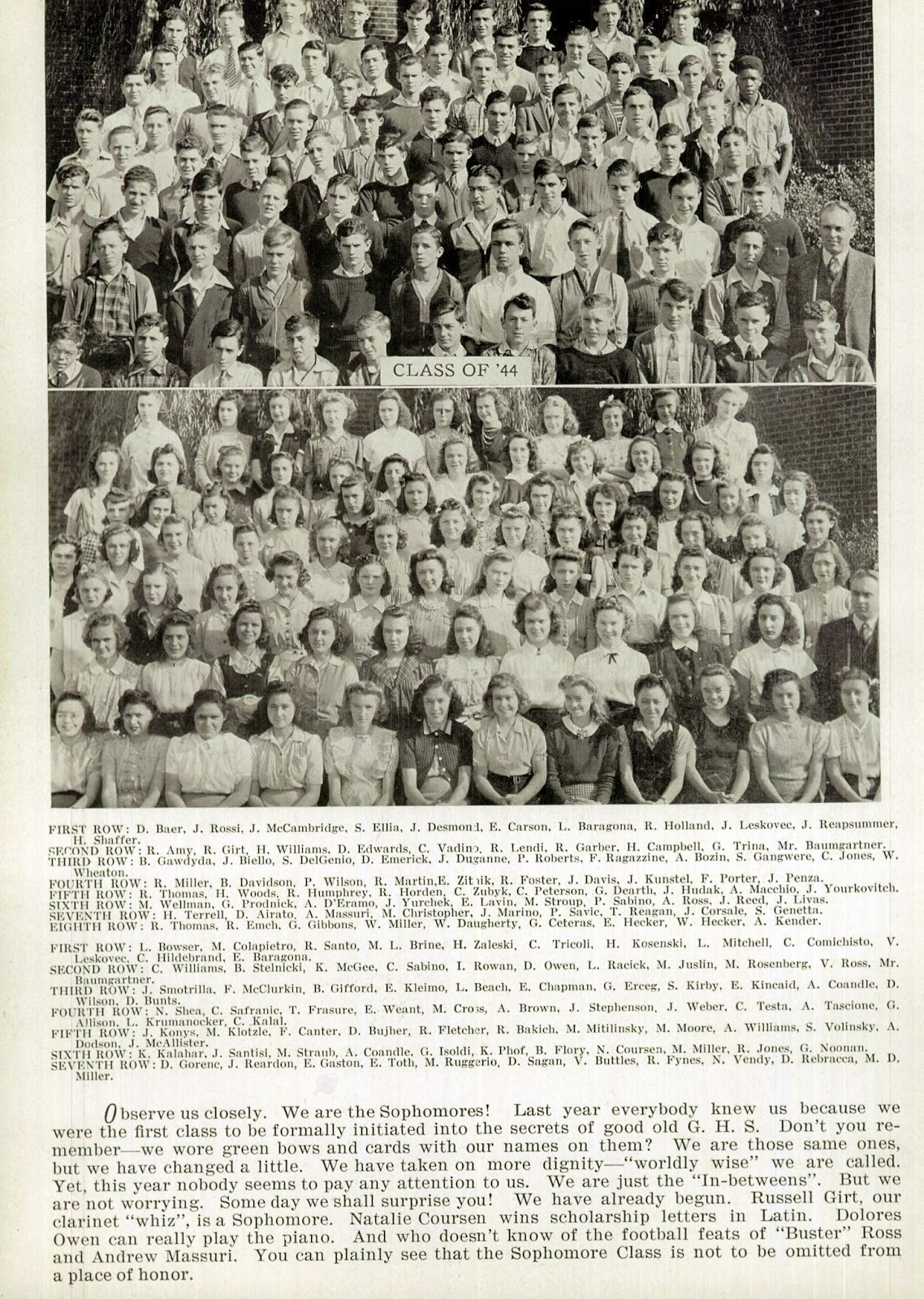 Girard Historical Society Girard High School, Class of 1944