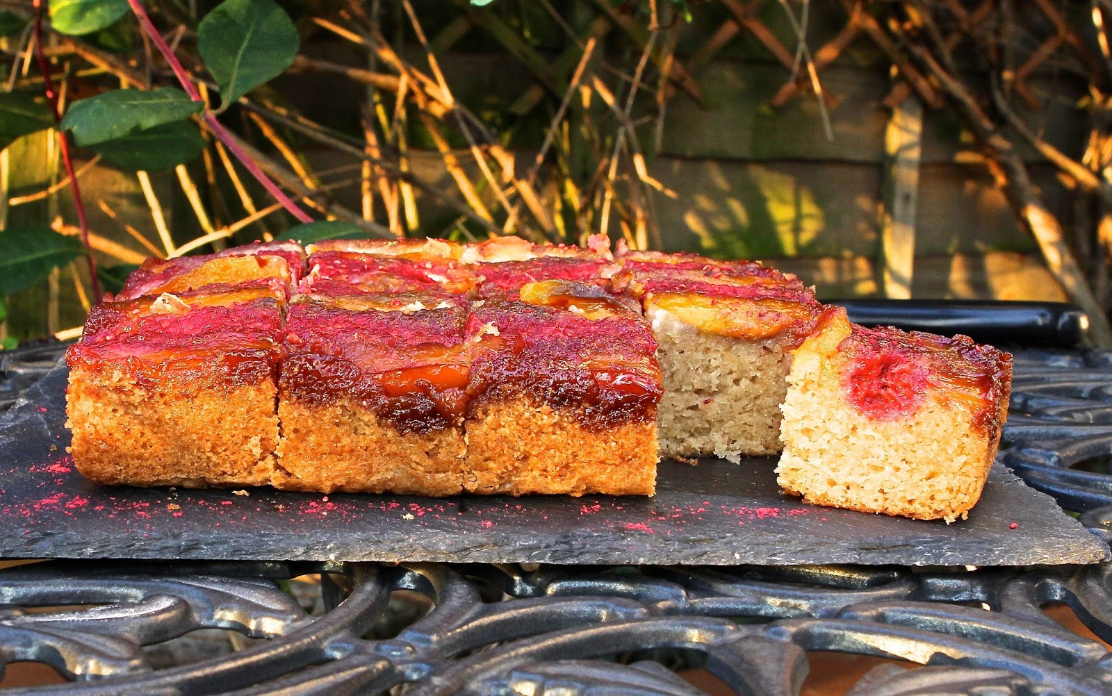 Gluten Free Alchemist Nectarine Melba UpsideDown Cake gluten