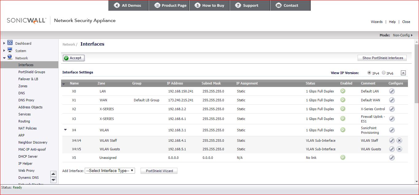Dell SonicWALL Firewall Appliance WAN and LAN Configuration Code