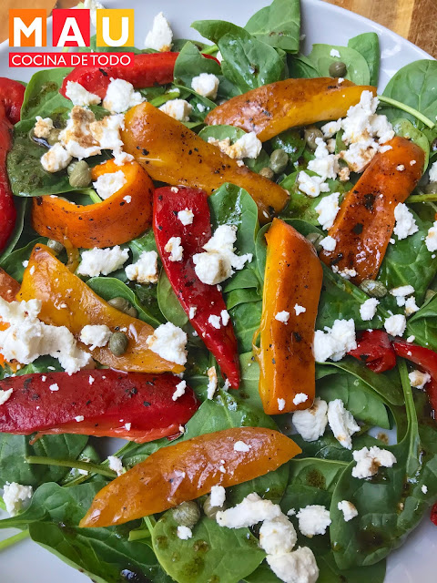 ensalada facil rica receta mau cocina de todo pimientos asados