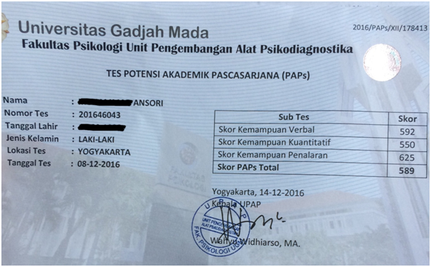 Pengalaman tes PAPs UGM INsight