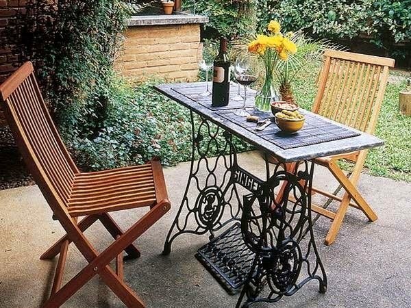 Old furniture redesign &#8211; the old sewing machine use as vintage furniture