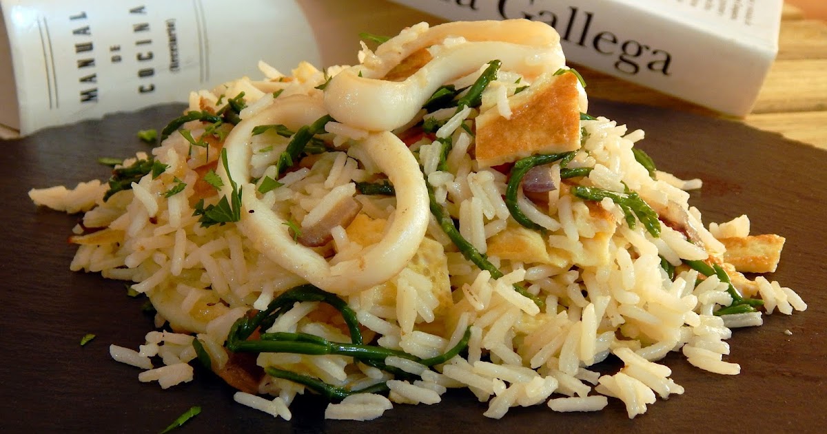 ARROZ BASMATI SALTEADO CON CALAMAR Y SALICORNIA