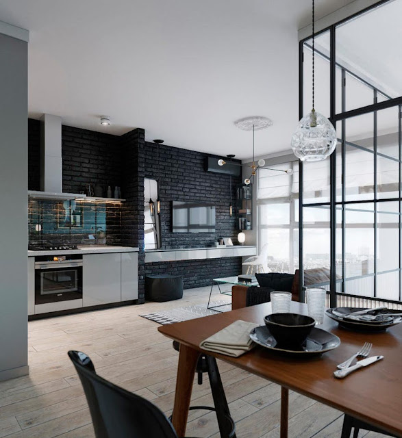 Schlafzimmer im Glaskasten – neue Aufteilung für kleine Wohnung plus schickes Mid-Century Design gepaart mit Industrial Look in der Einrichtung