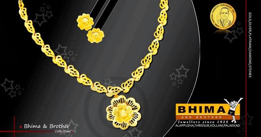 jewellery design pictures: 3 trendy gold sets by Bhima jewellers
