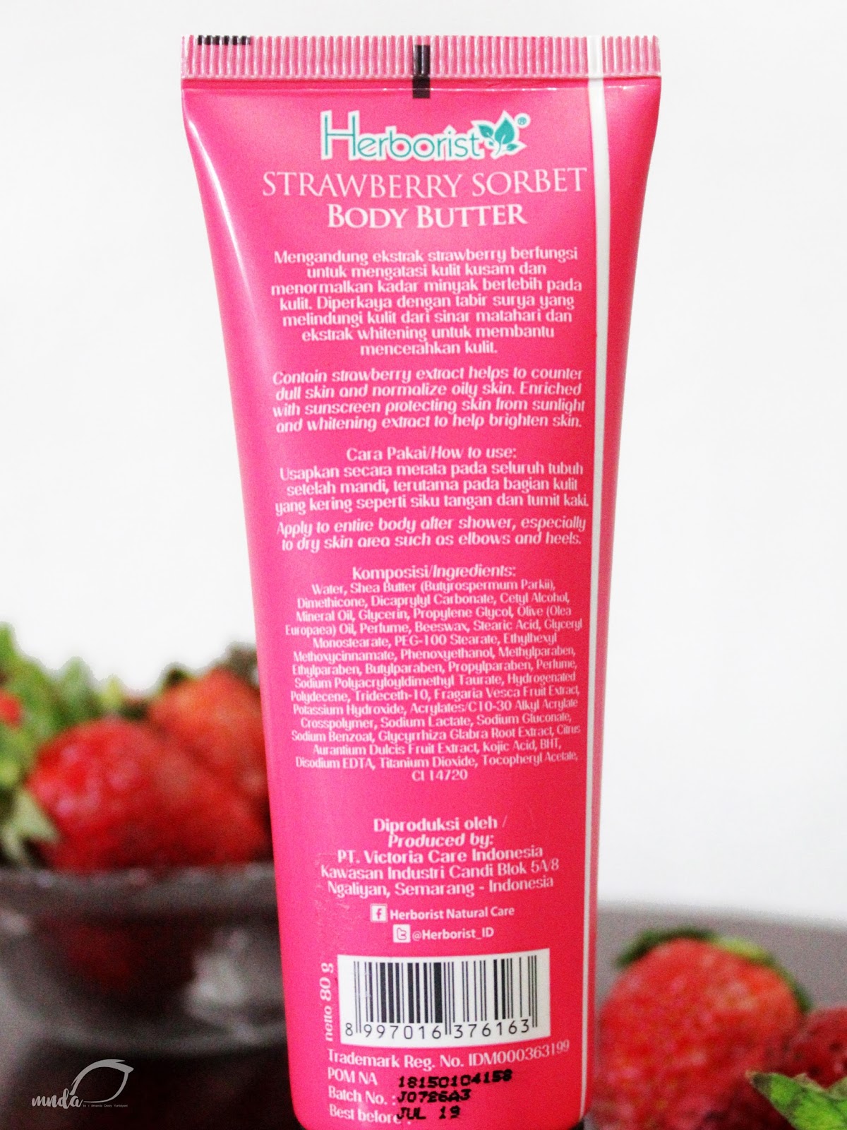 Review Herborist Body Butter Strawberry Sorbet