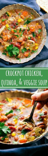 Crockpot Chicken Veggie Quinoa Soup