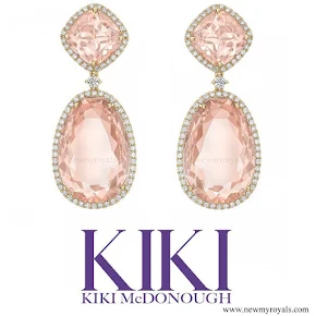 Kate Middleton jewelry - KIKI MCDONOUGH Morganite and Diamond Double Hoop Earrings