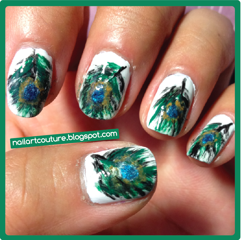 Nail Art Couture★ !: Reader's Request: Peacock Feathers Nail Art